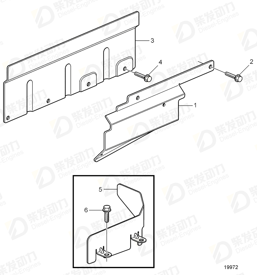 VOLVO Heat shield 3837461 Drawing